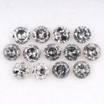 3.6 To 4.0 MM - Salt And Pepper Round Brilliant Cut Diamond - Minimal Carbon