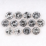 3.6 To 4.0 MM - Salt And Pepper Round Brilliant Cut Diamond - Minimal Carbon