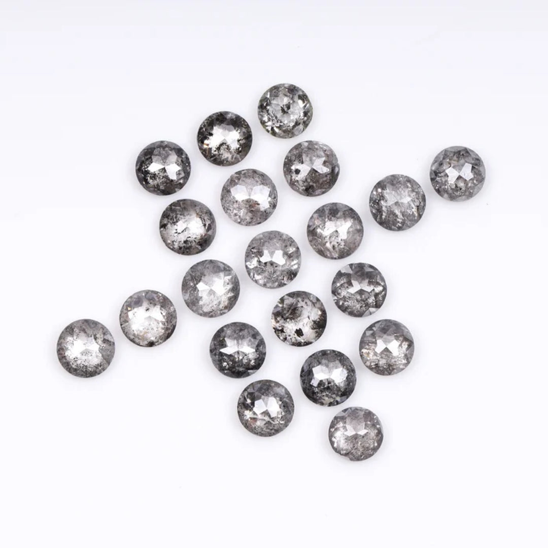 1 CT - 3.5 MM - Salt And Pepper Tambuli cut Round Rose Cut Diamond