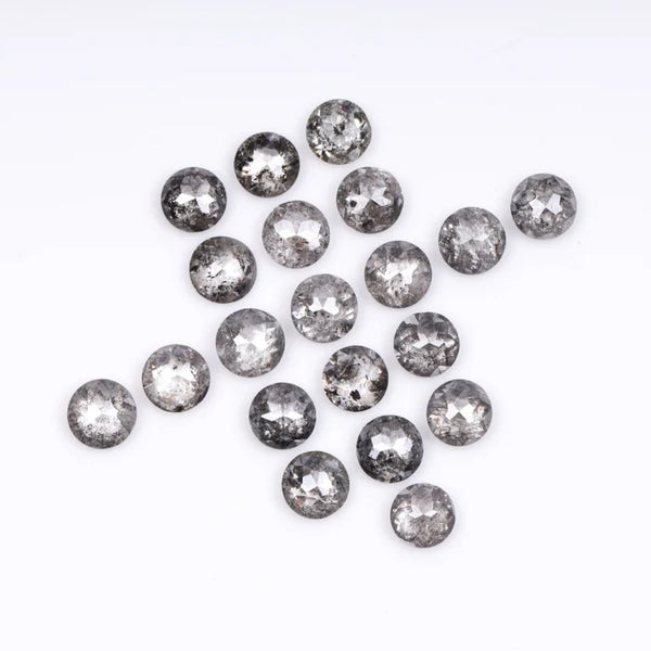 1 CT - 3.5 MM - Salt And Pepper Tambuli cut Round Rose Cut Diamond