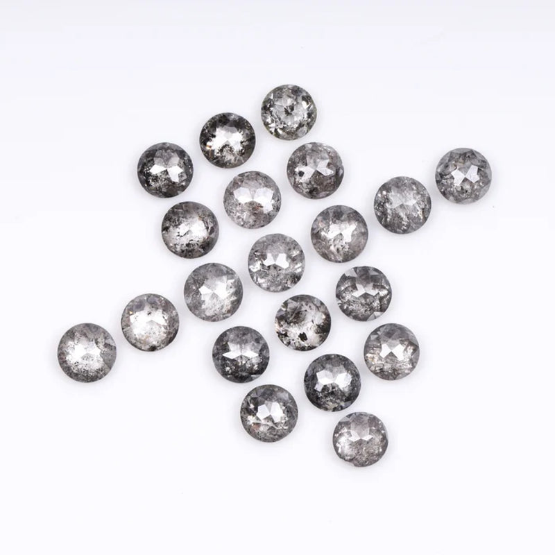 1 CT - 3.5 MM - Salt And Pepper Tambuli cut Round Rose Cut Diamond