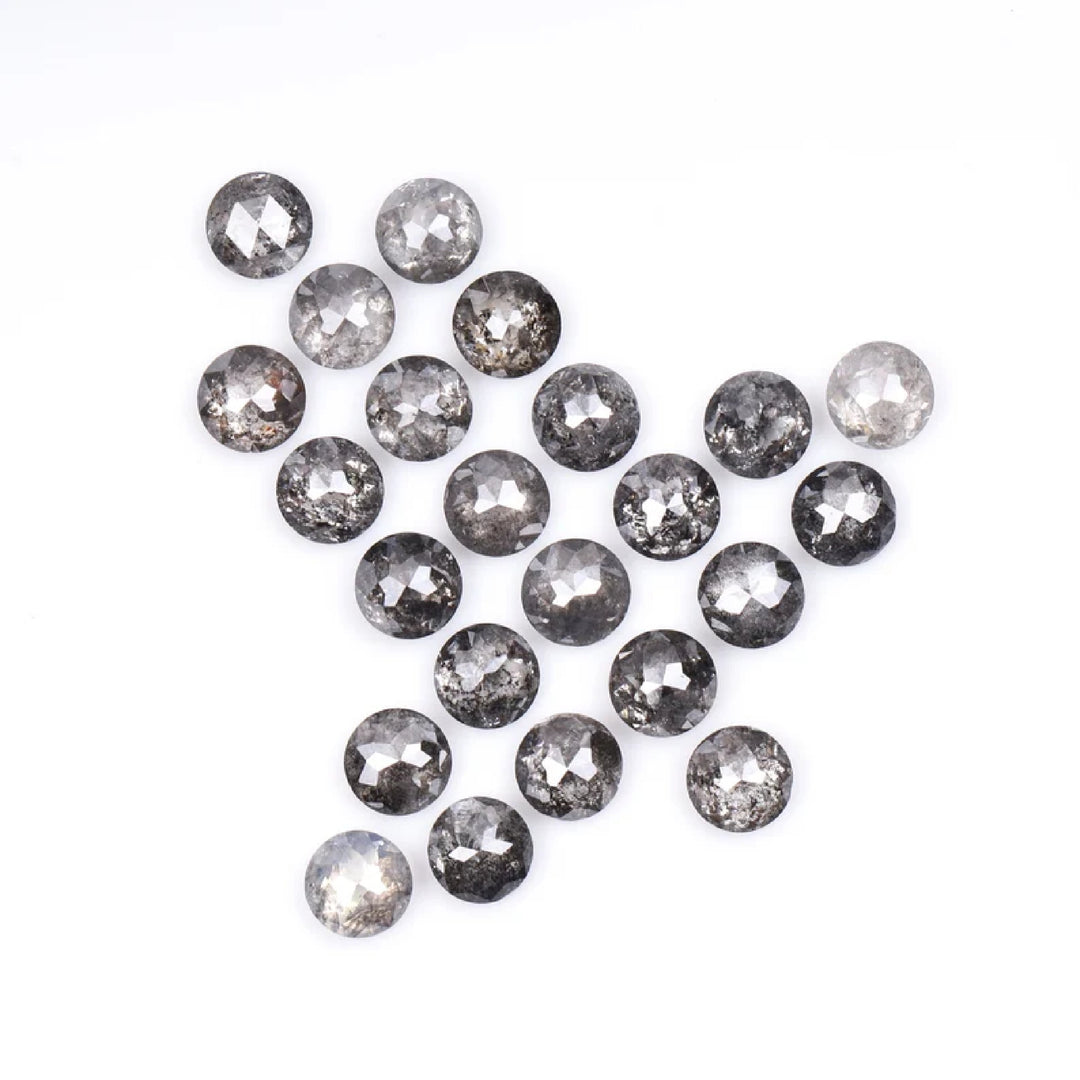 1 CT - 2.0 MM - Salt And Pepper Tambuli cut Round Rose Cut Diamond