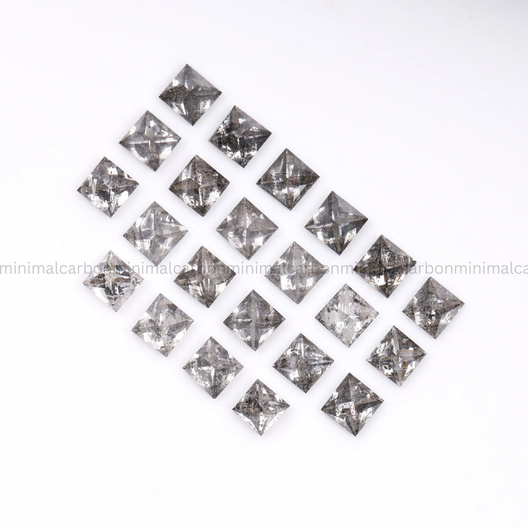 Salt And Pepper Princess Cut Diamond