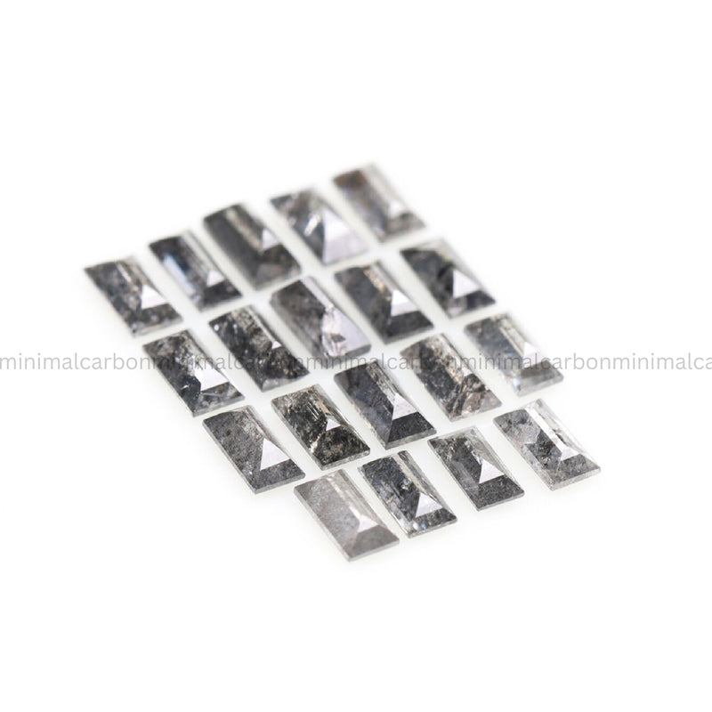 0.98 CT, 3.0 X 1.5 MM Salt And Pepper Baguette Cut Diamond