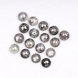 1 CT - 2.5 MM - Salt And Pepper Tambuli cut Round Rose Cut Diamond