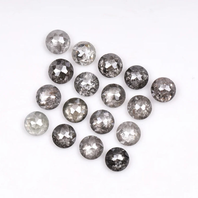 1 CT - 2.5 MM - Salt And Pepper Tambuli cut Round Rose Cut Diamond