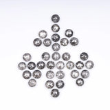 1 CT - 1.5 MM - Salt And Pepper Tambuli cut Round Rose Cut Diamond