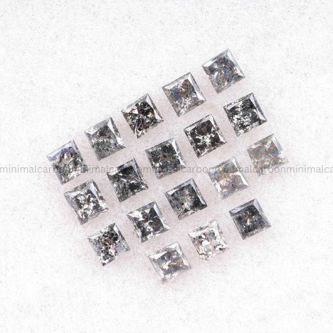 Salt And Pepper Princess Cut Diamond