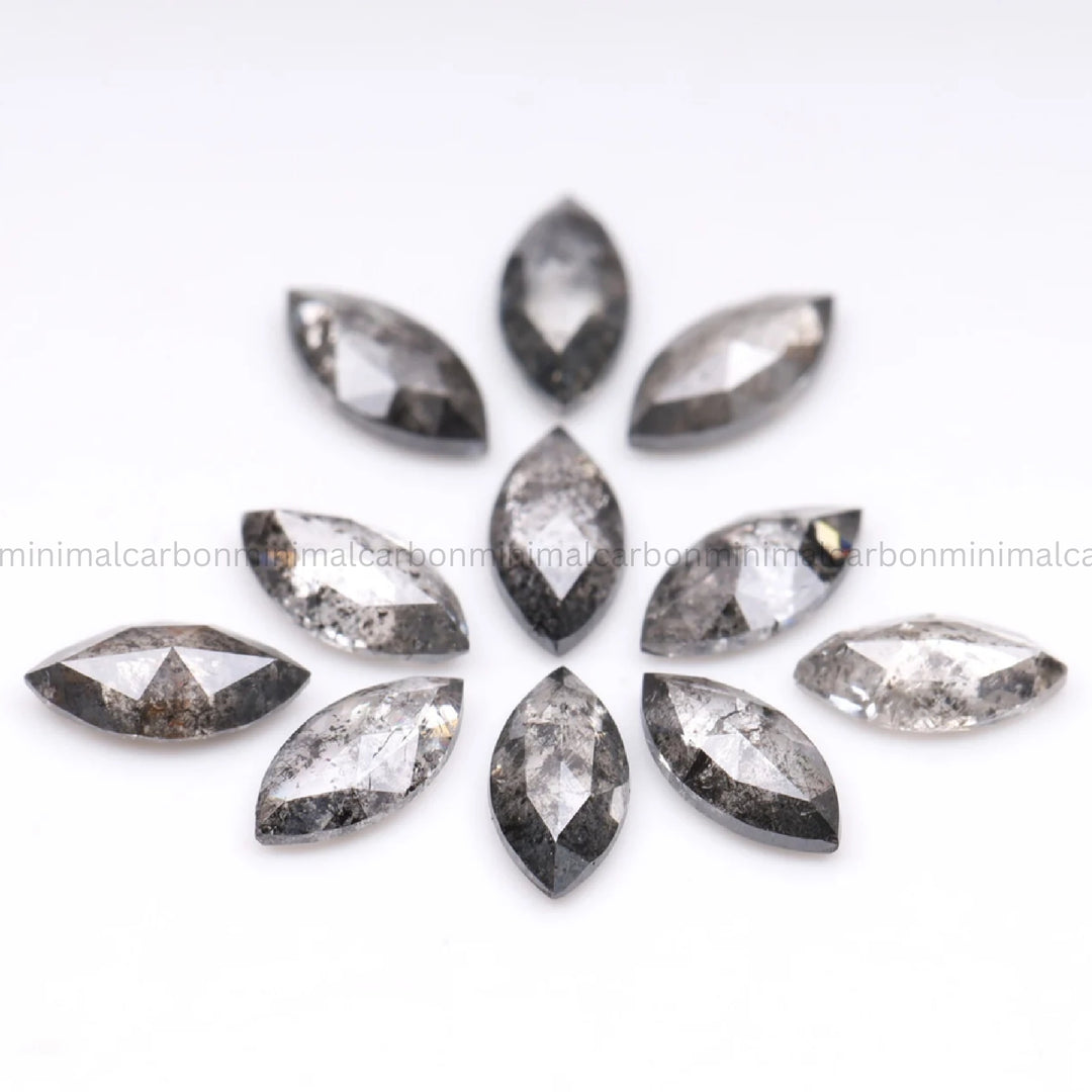 0.77 CT, 4.0 X 2.0 MM Salt And Pepper Marquise Cut Diamond