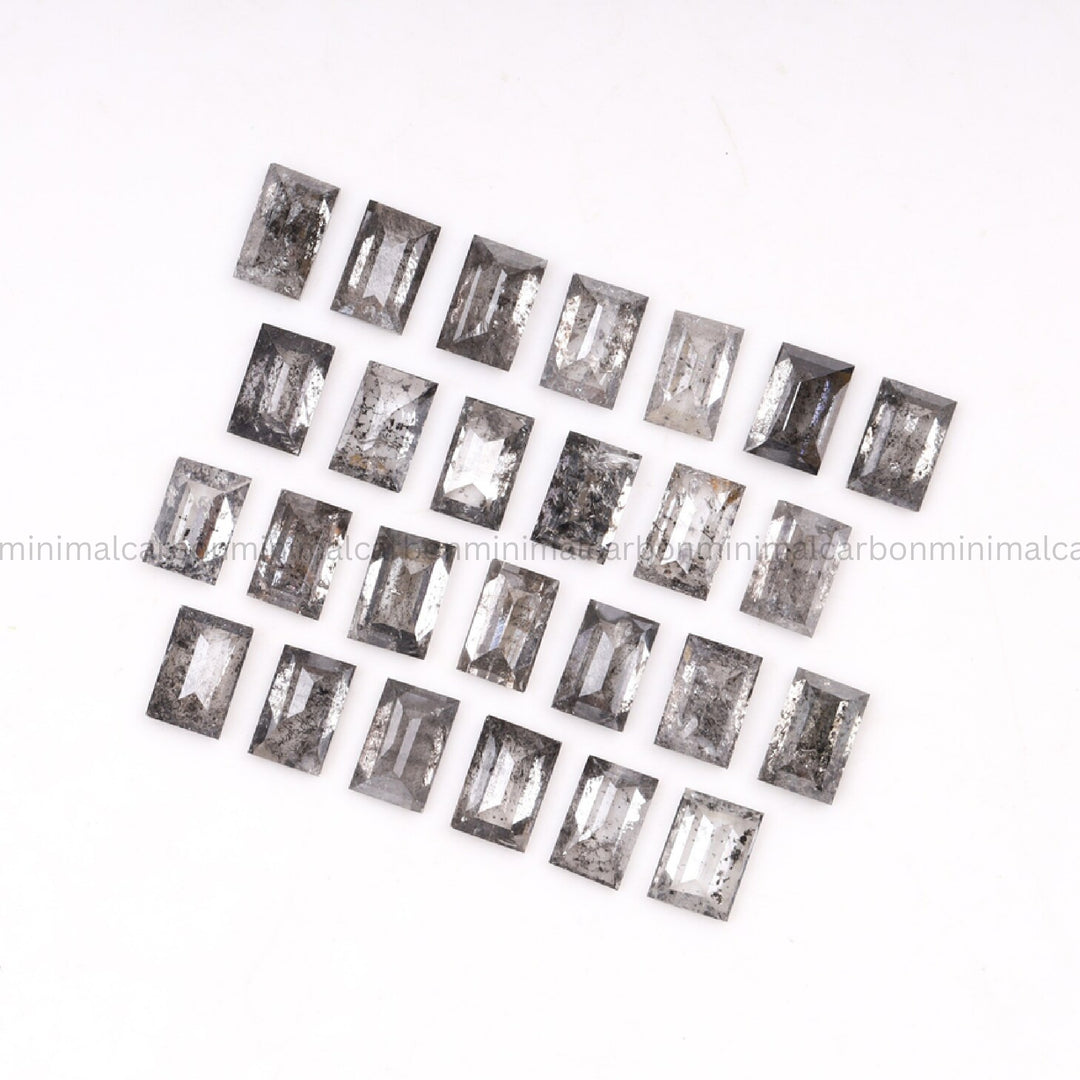 2.10 CT, 3.0 X 2.0 MM Salt And Pepper Baguette Cut Diamond