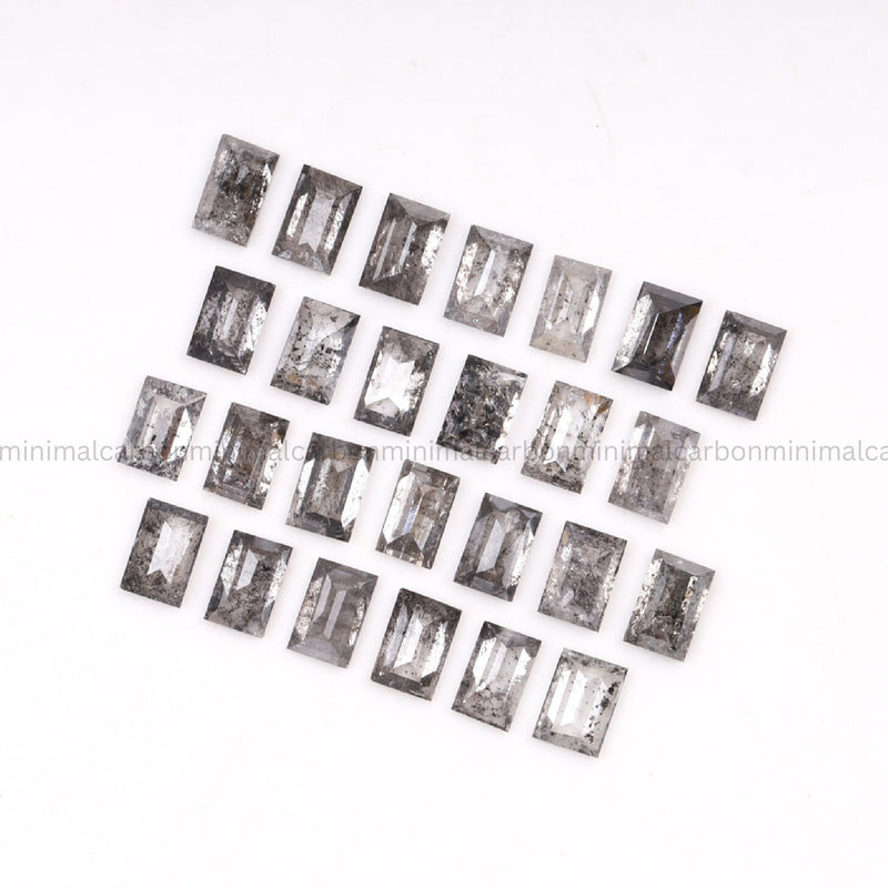 2.10 CT, 3.0 X 2.0 MM Salt And Pepper Baguette Cut Diamond