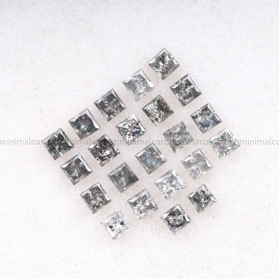 Salt And Pepper Princess Cut Diamond