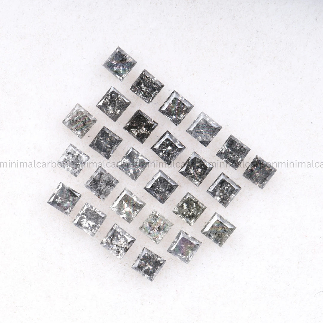 Salt And Pepper Princess Cut Diamond