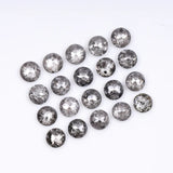 1 CT - 3.5 MM - Salt And Pepper Tambuli cut Round Rose Cut Diamond