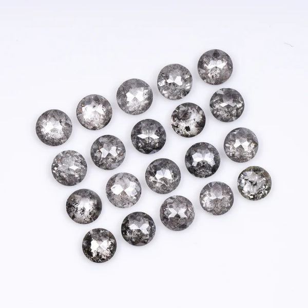 1 CT - 3.5 MM - Salt And Pepper Tambuli cut Round Rose Cut Diamond