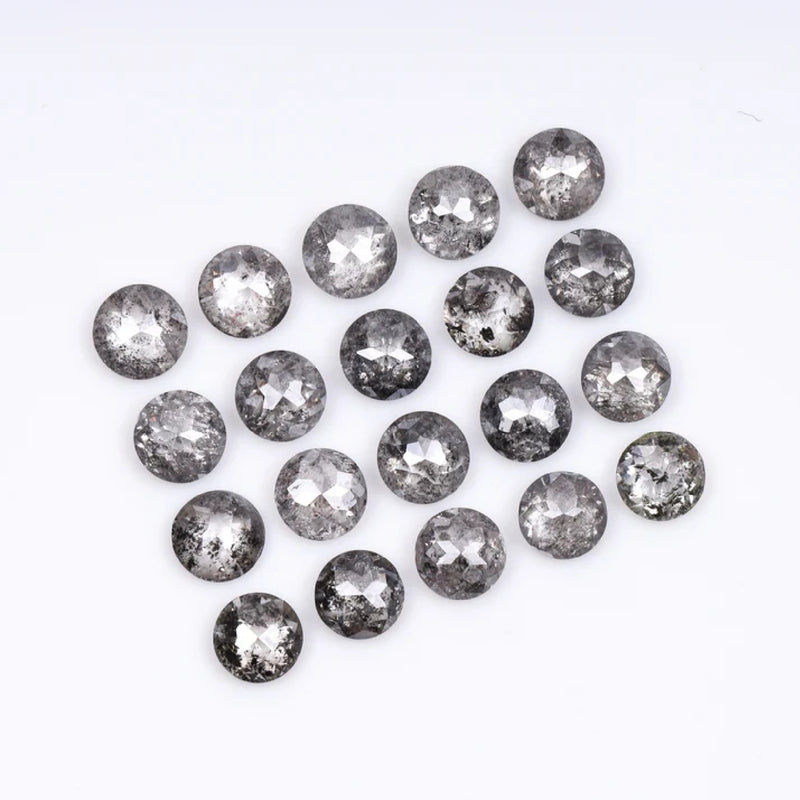 1 CT - 3.5 MM - Salt And Pepper Tambuli cut Round Rose Cut Diamond