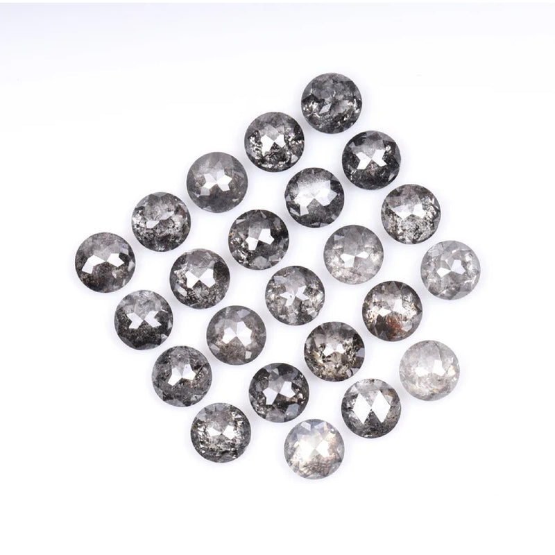 1 CT - 2.0 MM - Salt And Pepper Tambuli cut Round Rose Cut Diamond