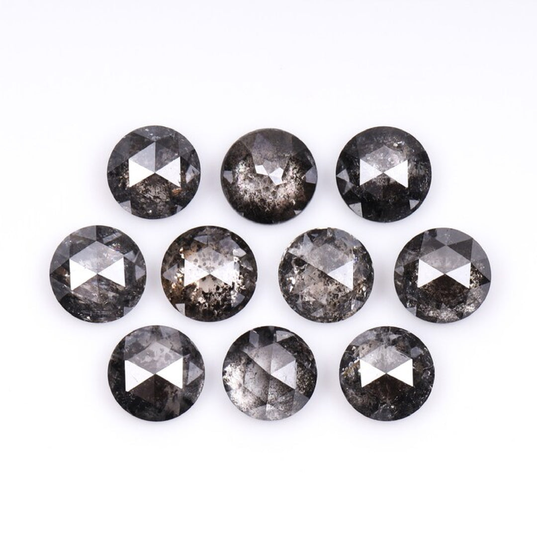 1 CT - 4.5 MM - Salt And Pepper Round Rose Cut Diamond