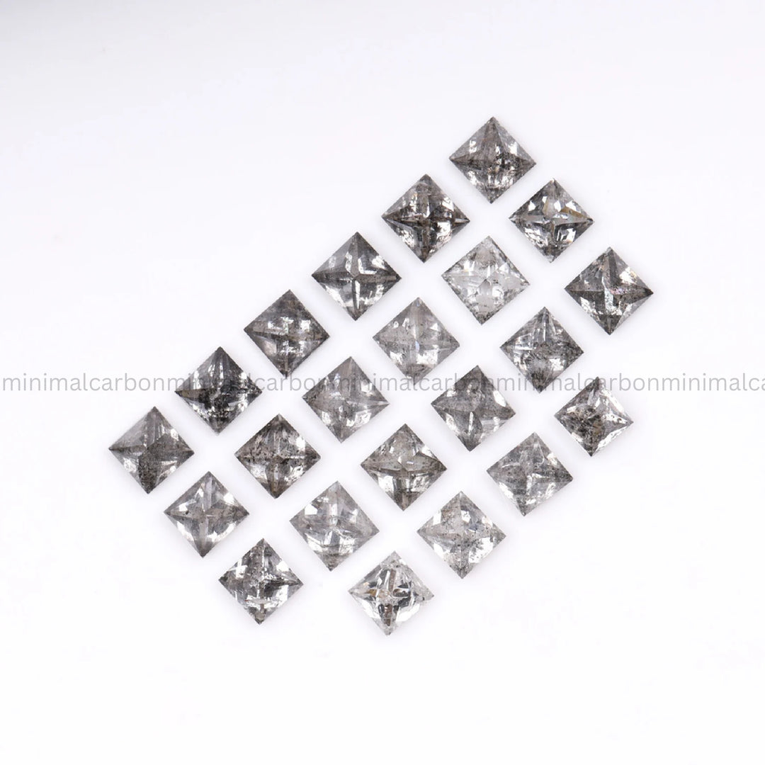 Salt And Pepper Princess Cut Diamond