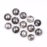 1 CT - 4.0 MM - Salt And Pepper Round Rose Cut Diamond - Minimal Carbon
