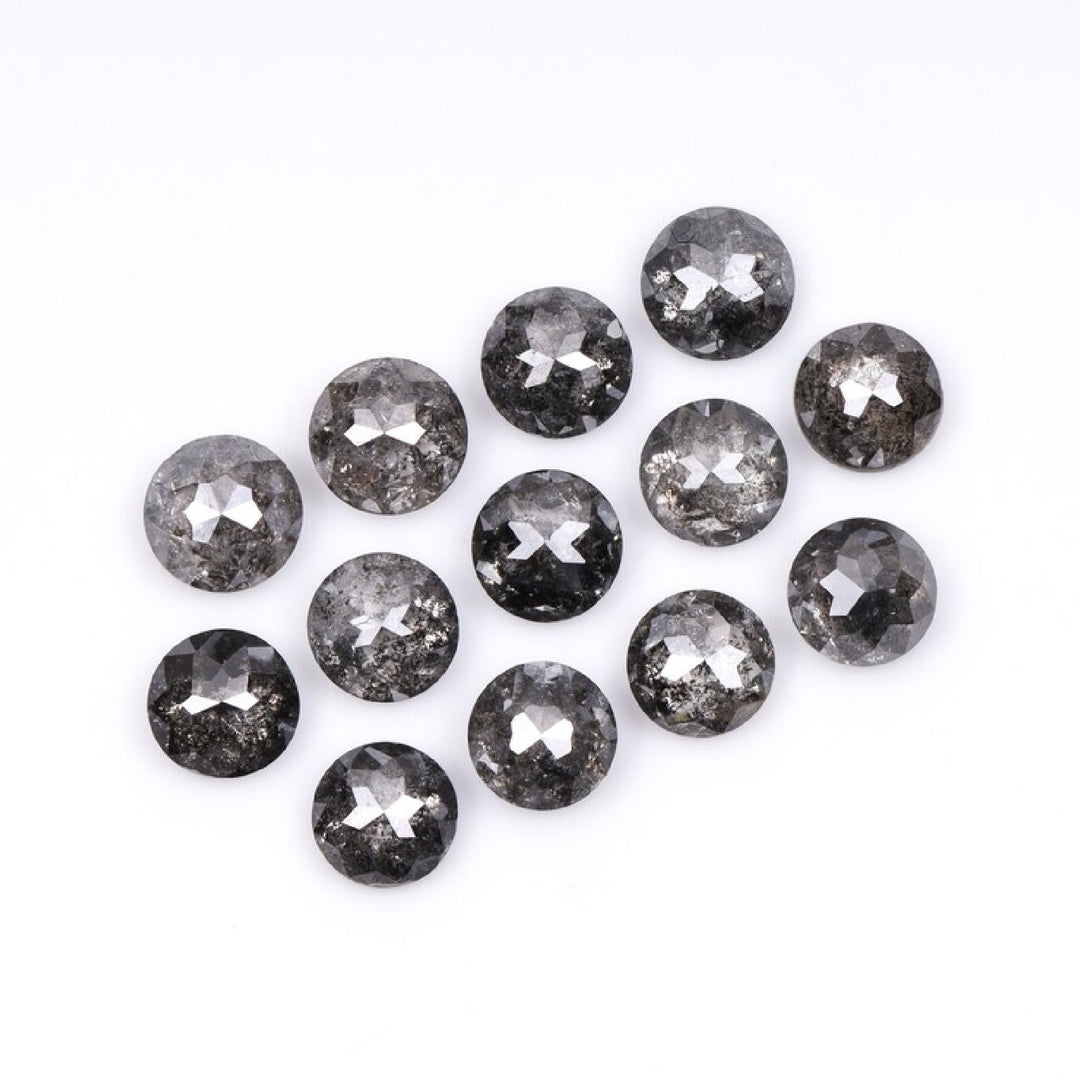 1 CT - 4.0 MM - Salt And Pepper Tambuli cut Round Rose Cut Diamond