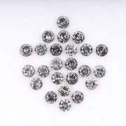 1.6 To 2.0 MM - Salt And Pepper Round Brilliant Cut Diamond - Minimal Carbon
