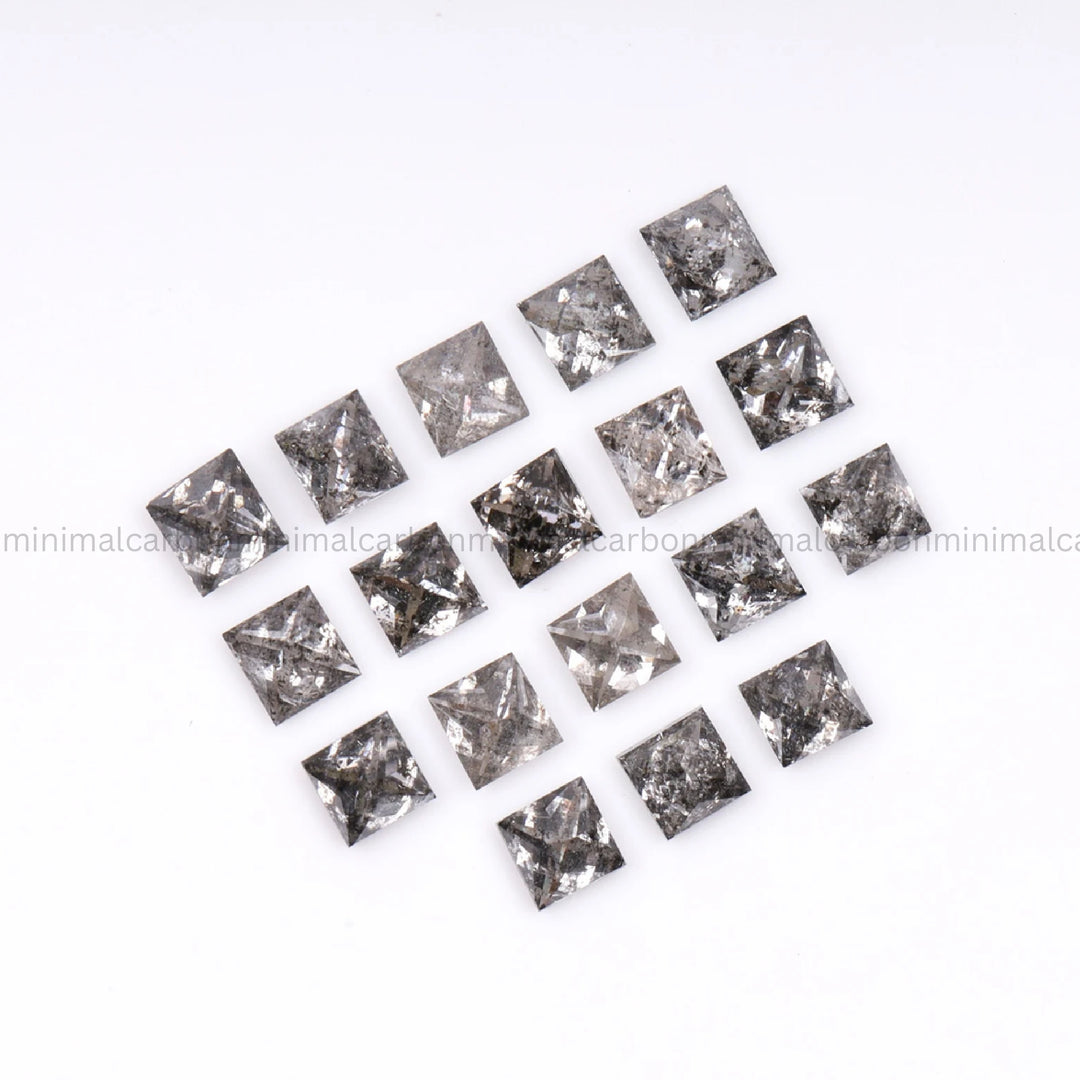 Salt And Pepper Princess Cut Diamond
