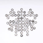1 CT - 1.5 MM - Salt And Pepper Round Rose Cut Diamond - Minimal Carbon