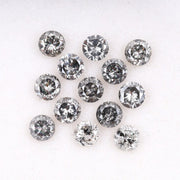 3.6 To 4.0 MM - Salt And Pepper Round Brilliant Cut Diamond - Minimal Carbon
