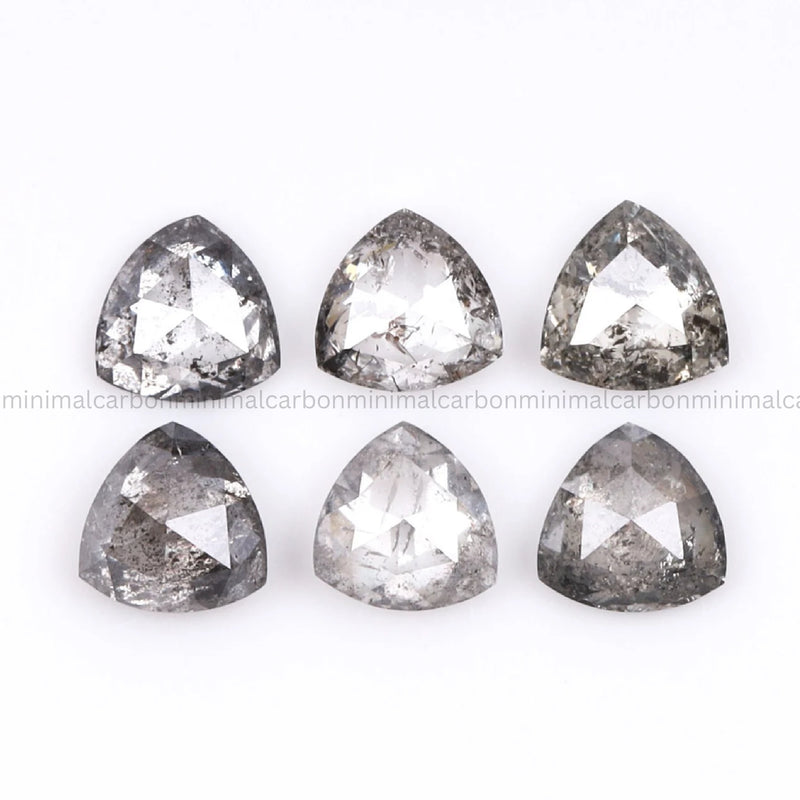 0.63 CT, 3.5 MM Salt And Pepper Trillion Cut Diamond