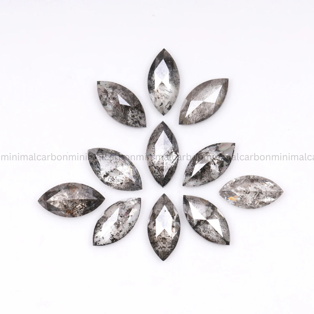 0.77 CT, 4.0 X 2.0 MM Salt And Pepper Marquise Cut Diamond