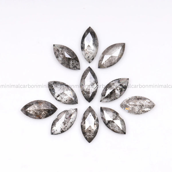 0.77 CT, 4.0 X 2.0 MM Salt And Pepper Marquise Cut Diamond