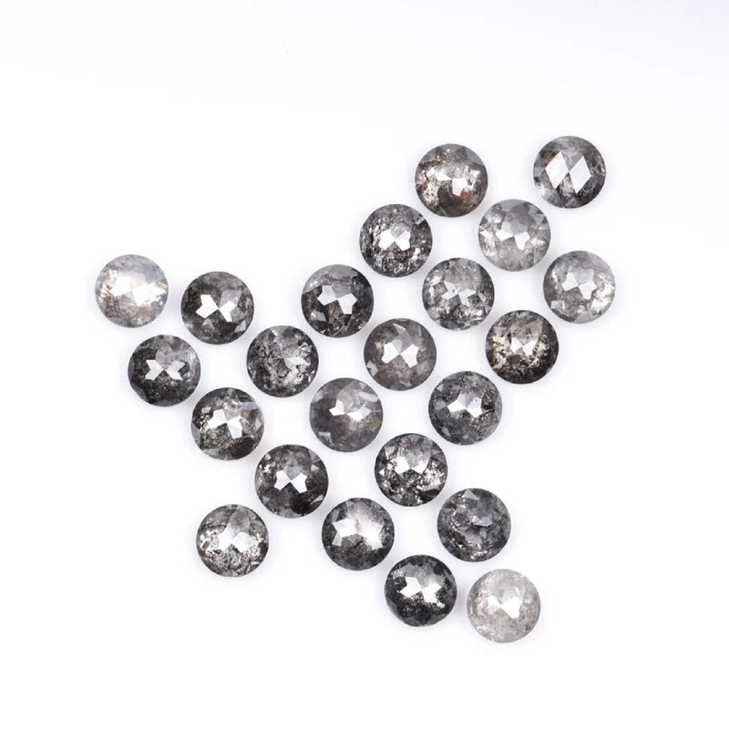 1 CT - 2.0 MM - Salt And Pepper Tambuli cut Round Rose Cut Diamond
