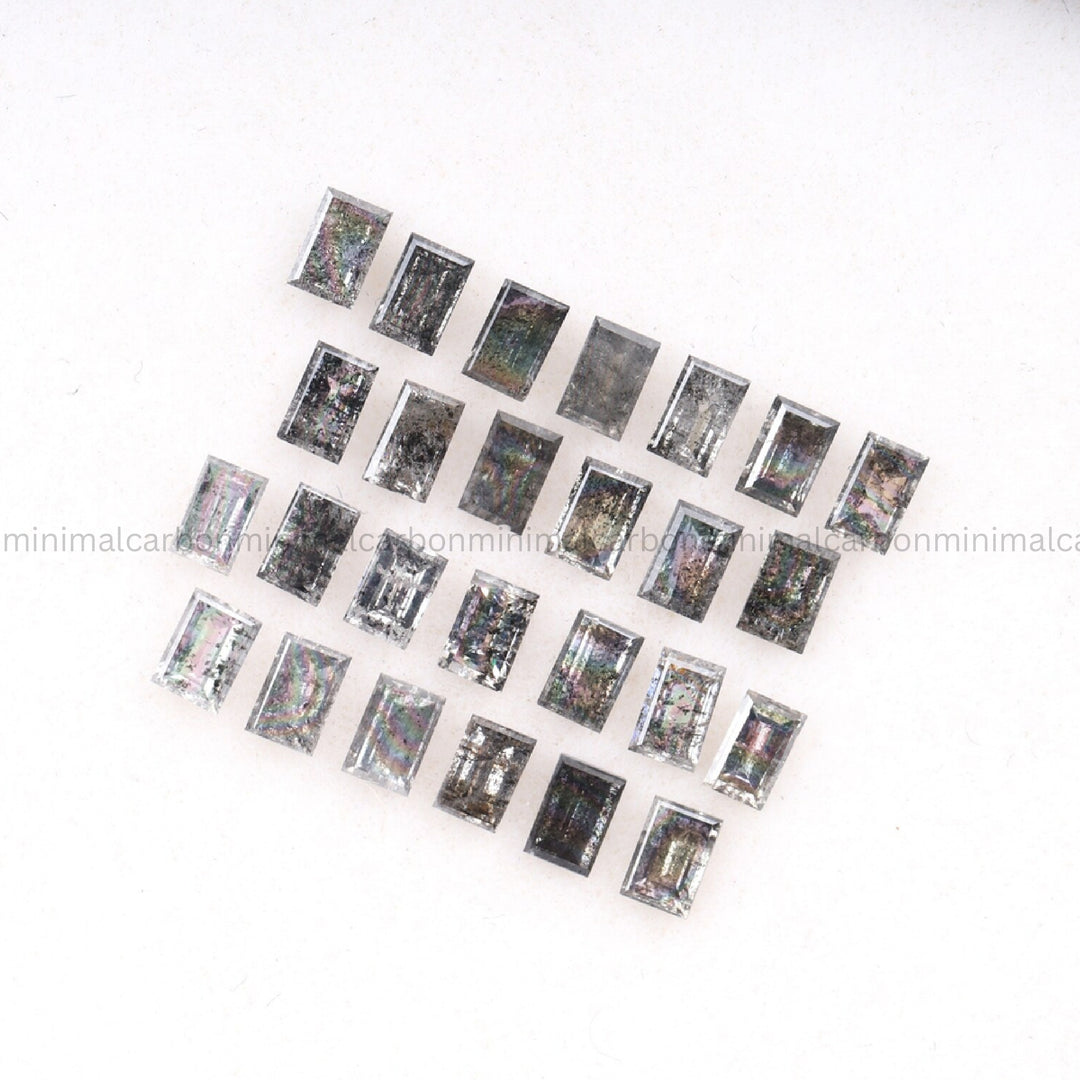 2.10 CT, 3.0 X 2.0 MM Salt And Pepper Baguette Cut Diamond