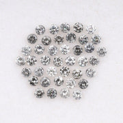 1.1 To 1.5 MM - Salt And Pepper Round Brilliant Cut Diamond - Minimal Carbon