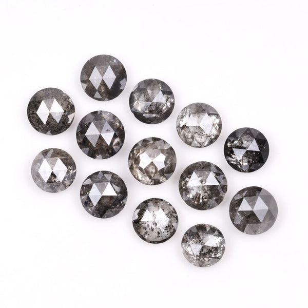 1 CT - 4.0 MM - Salt And Pepper Round Rose Cut Diamond - Minimal Carbon