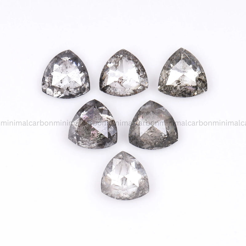 0.38 CT, 2.5 MM Salt And Pepper Trillion Cut Diamond