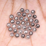 1 CT - 1.5 MM - Salt And Pepper Tambuli cut Round Rose Cut Diamond