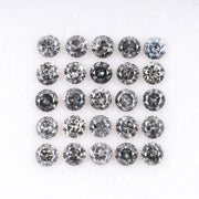 2.1 To 2.5 MM - Salt And Pepper Round Brilliant Cut Diamond - Minimal Carbon