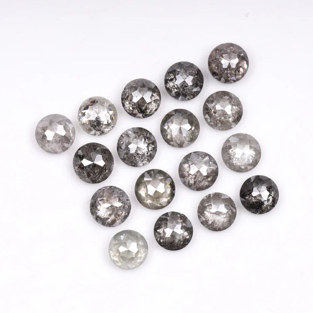 1 CT - 2.5 MM - Salt And Pepper Tambuli cut Round Rose Cut Diamond