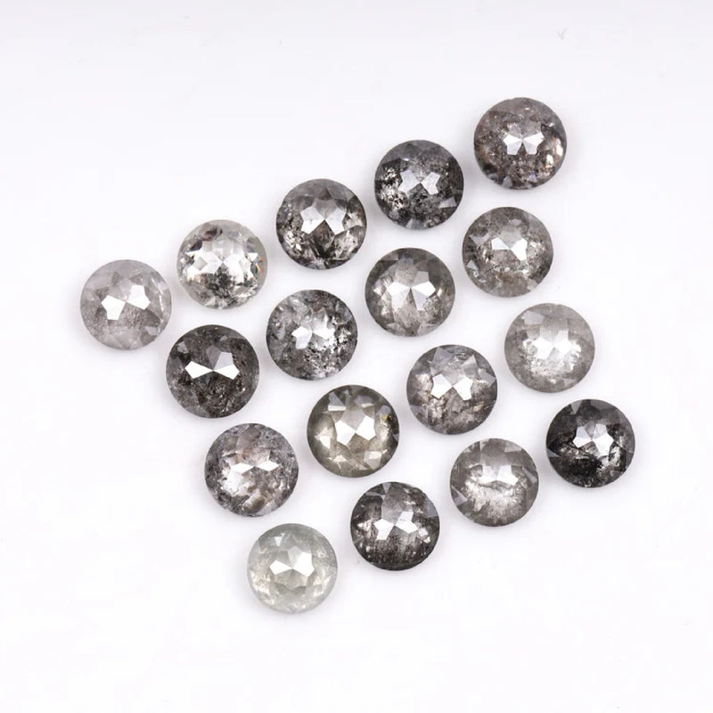 1 CT - 2.5 MM - Salt And Pepper Tambuli cut Round Rose Cut Diamond