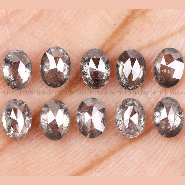 1.88 CT, 4.0 X 3.0 MM | Salt And Pepper Oval Cut Diamond