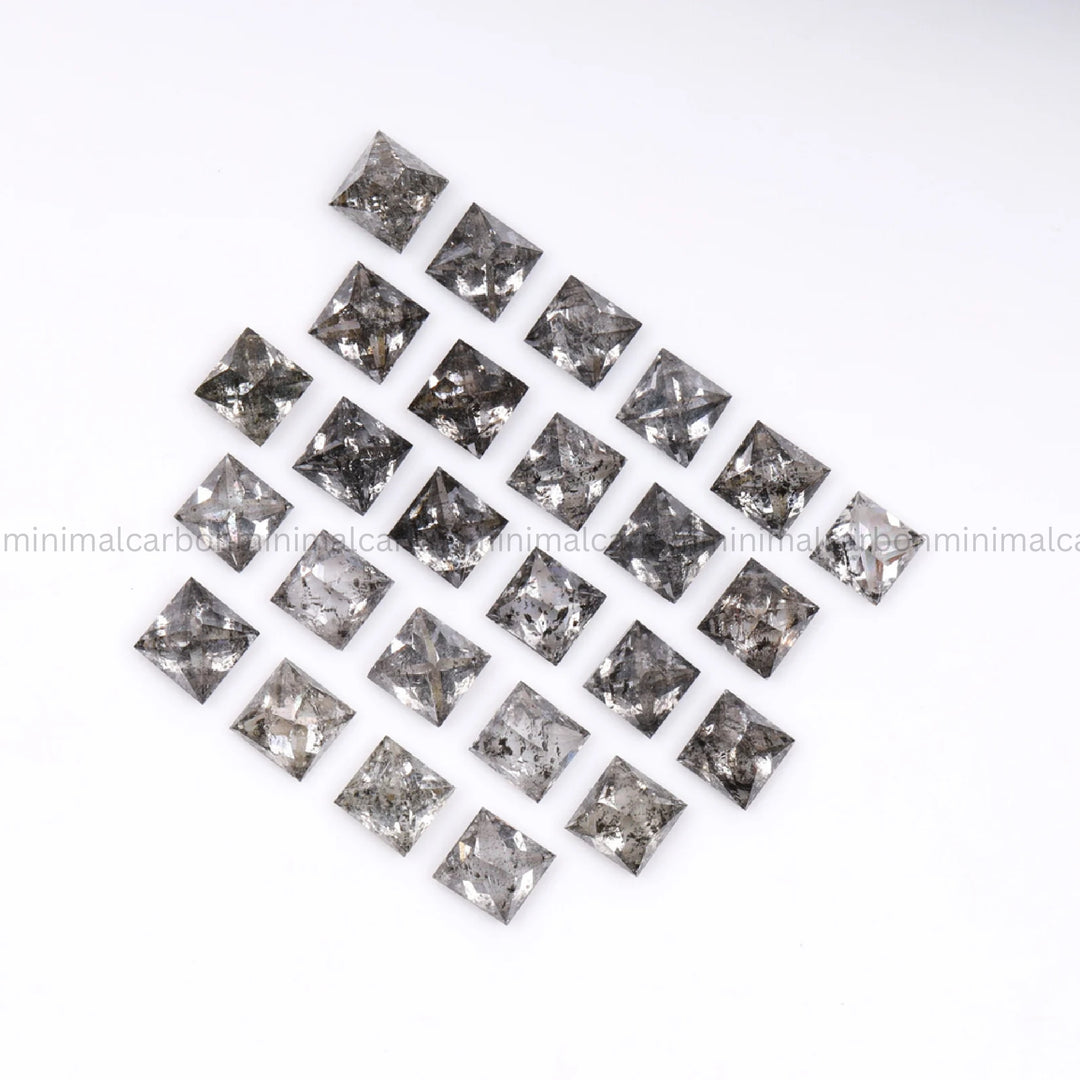 Salt And Pepper Princess Cut Diamond