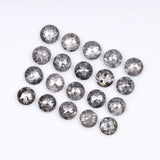 1 CT - 3.5 MM - Salt And Pepper Tambuli cut Round Rose Cut Diamond