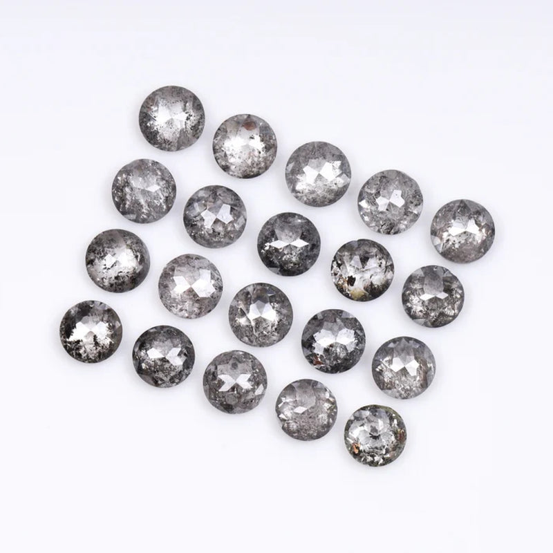 1 CT - 3.5 MM - Salt And Pepper Tambuli cut Round Rose Cut Diamond