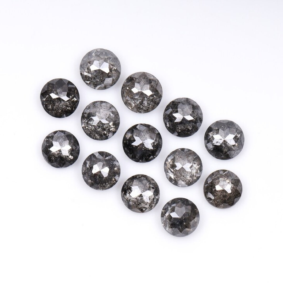 1 CT - 4.0 MM - Salt And Pepper Tambuli cut Round Rose Cut Diamond