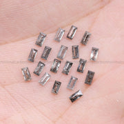 0.98 CT, 3.0 X 1.5 MM Salt And Pepper Baguette Cut Diamond