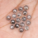 1 CT - 2.5 MM - Salt And Pepper Tambuli cut Round Rose Cut Diamond