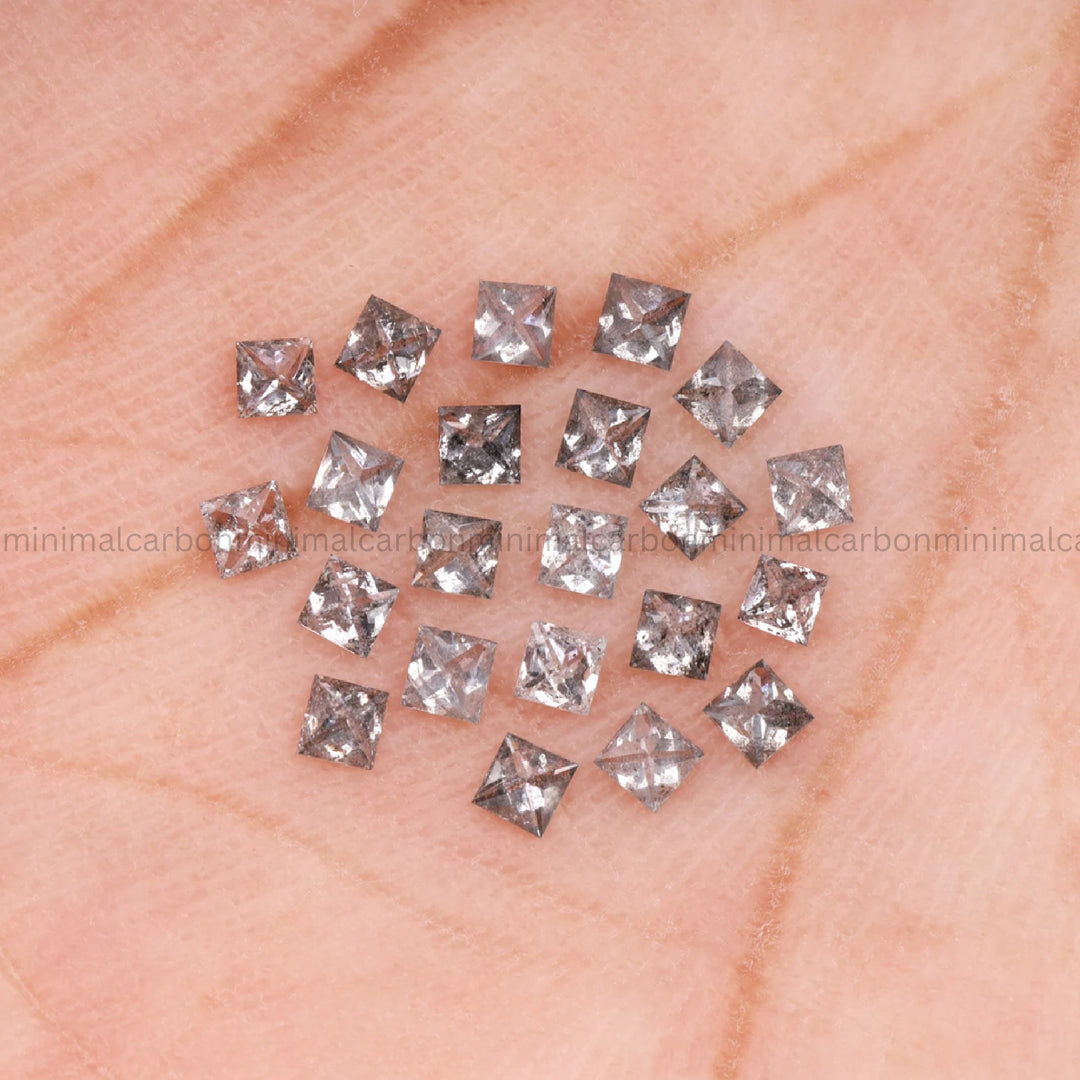 Salt And Pepper Princess Cut Diamond