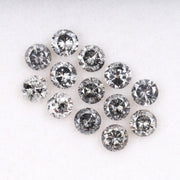 3.6 To 4.0 MM - Salt And Pepper Round Brilliant Cut Diamond - Minimal Carbon